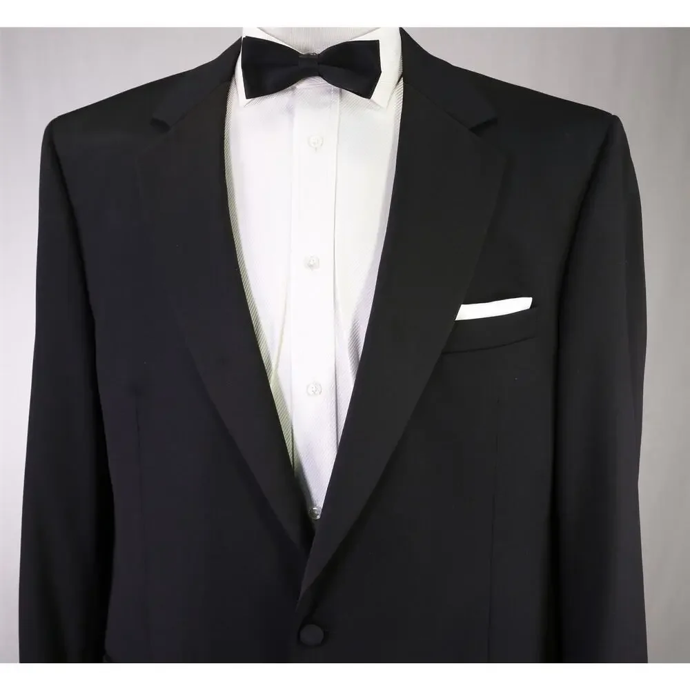Jos A Bank Signature Black 1-Btn Notch Lapel Tuxedo Blazer Jacket 43L 42L